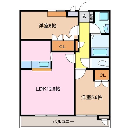 グローリアス山水Ｂ棟の物件間取画像